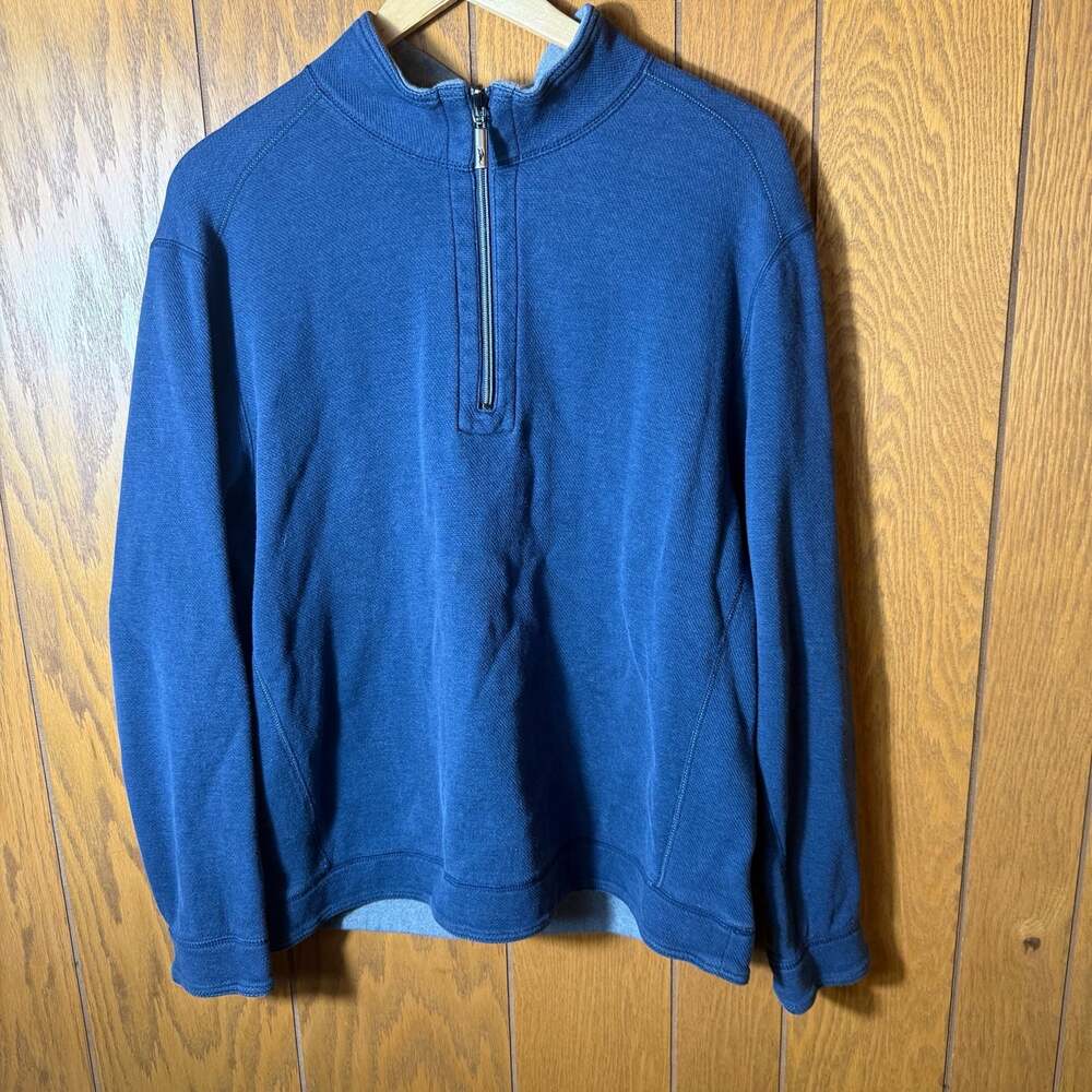 Tommy Bahama Quarter Zip Pullover Sweatshirt Blue